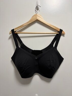 Honeylove Crossover Wireless Bra Black Women's Seamless T-Shirt Size 1X